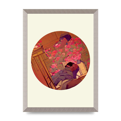 Japanese Watercolour Disc One Printed Poster - A3 framed