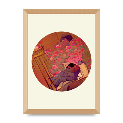 Japanese Watercolour Disc One Printed Poster - A3 framed