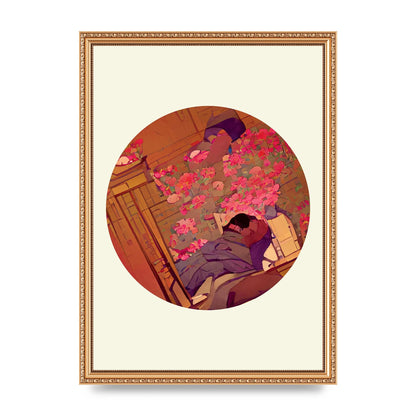 Japanese Watercolour Disc One Printed Poster - A3 framed
