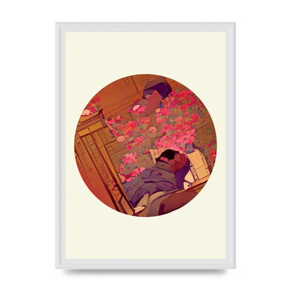Japanese Watercolour Disc One Printed Poster - A3 framed