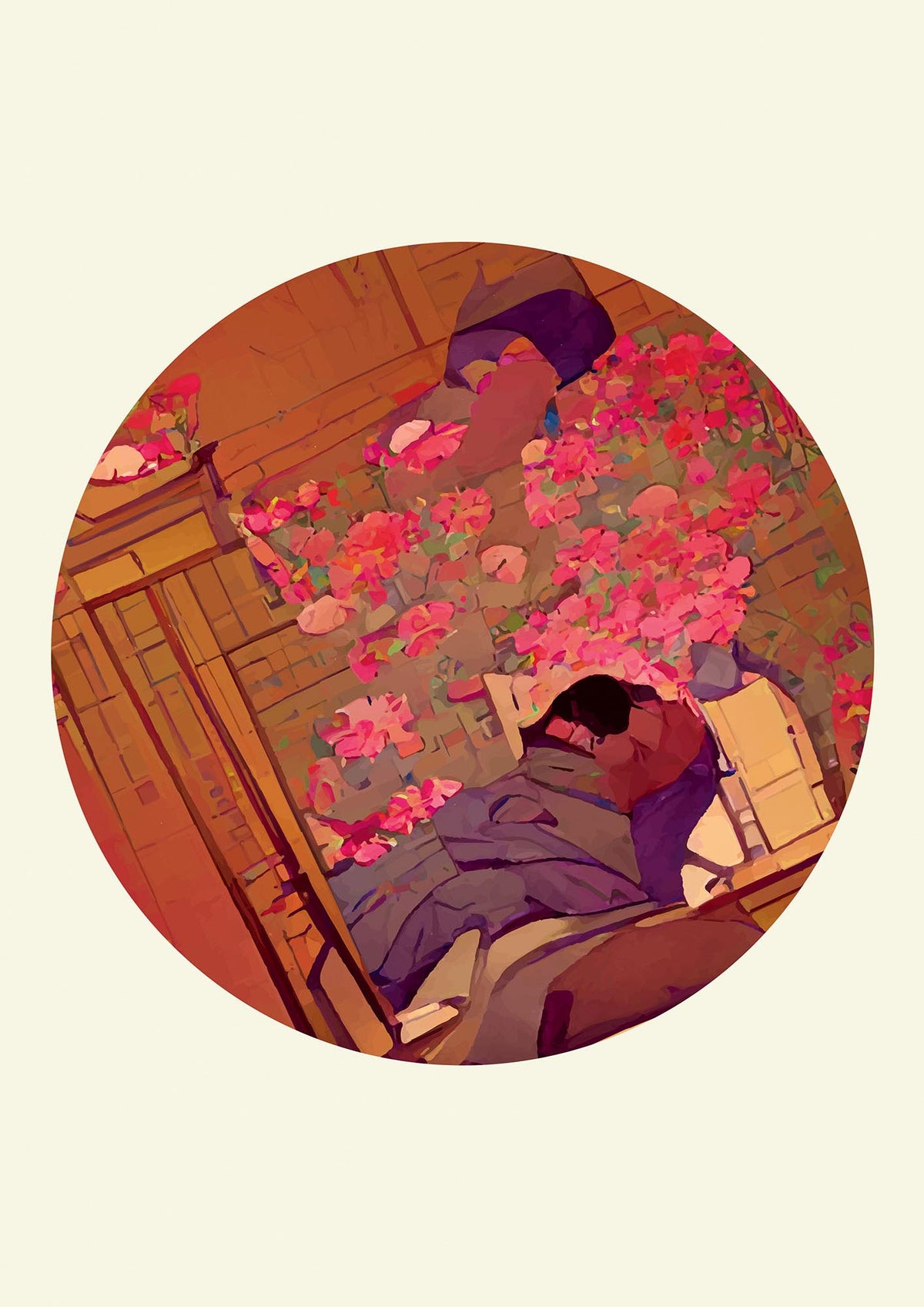 Japanese Watercolour Disc One Printed Poster - detail