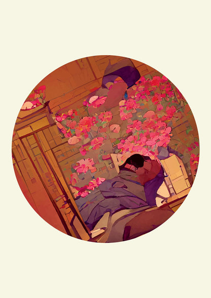 Japanese Watercolour Disc One Printed Poster - detail
