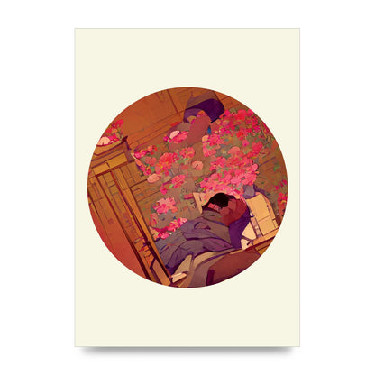 Japanese Watercolour Disc One Printed Poster - unframed print