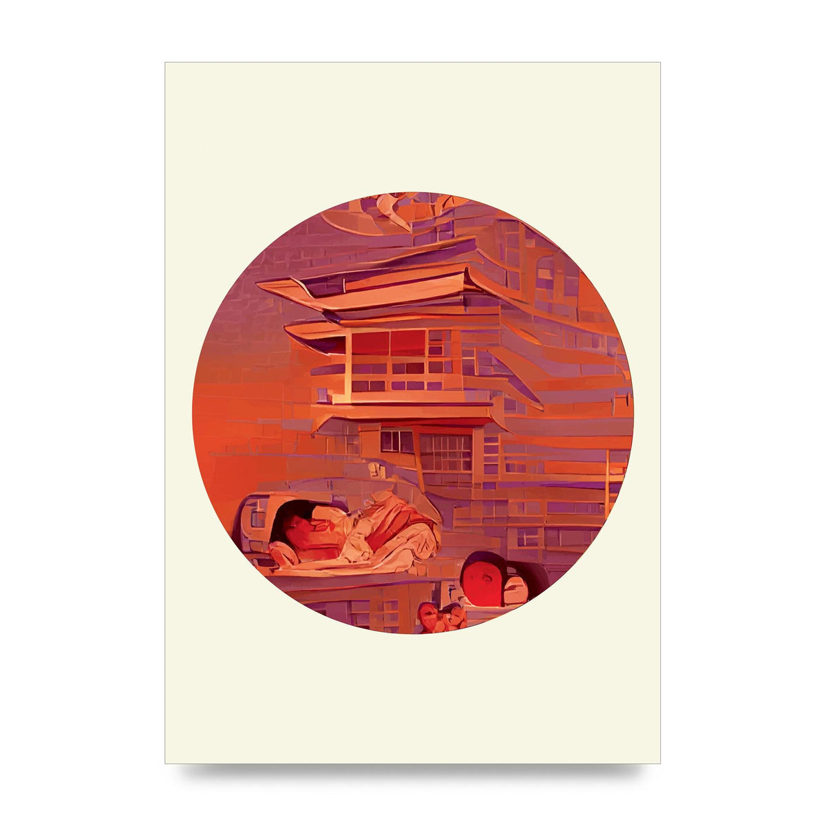 Japanese Watercolour Disc Two Wall Art - unframed print