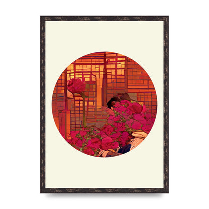 Japanese Watercolour Disc Three Art For The Home - A2 framed