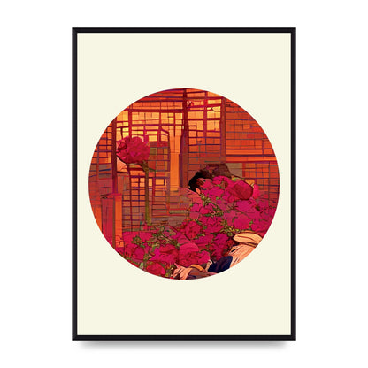 Japanese Watercolour Disc Three Art For The Home - A2 framed