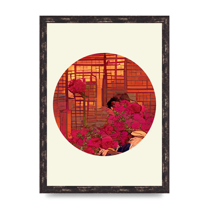 Japanese Watercolour Disc Three Art For The Home - A3 framed
