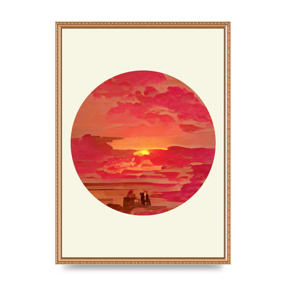 Japanese Watercolour Disc Four Printed Poster - A2 framed
