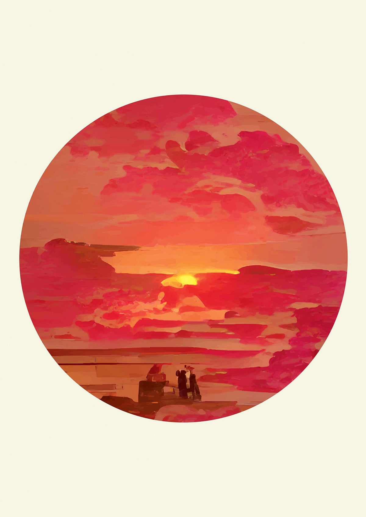 Japanese Watercolour Disc Four Printed Poster - detail