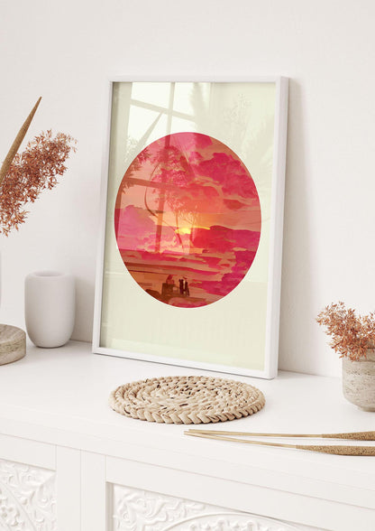 Japanese Watercolour Disc Four Printed Poster - hall 1