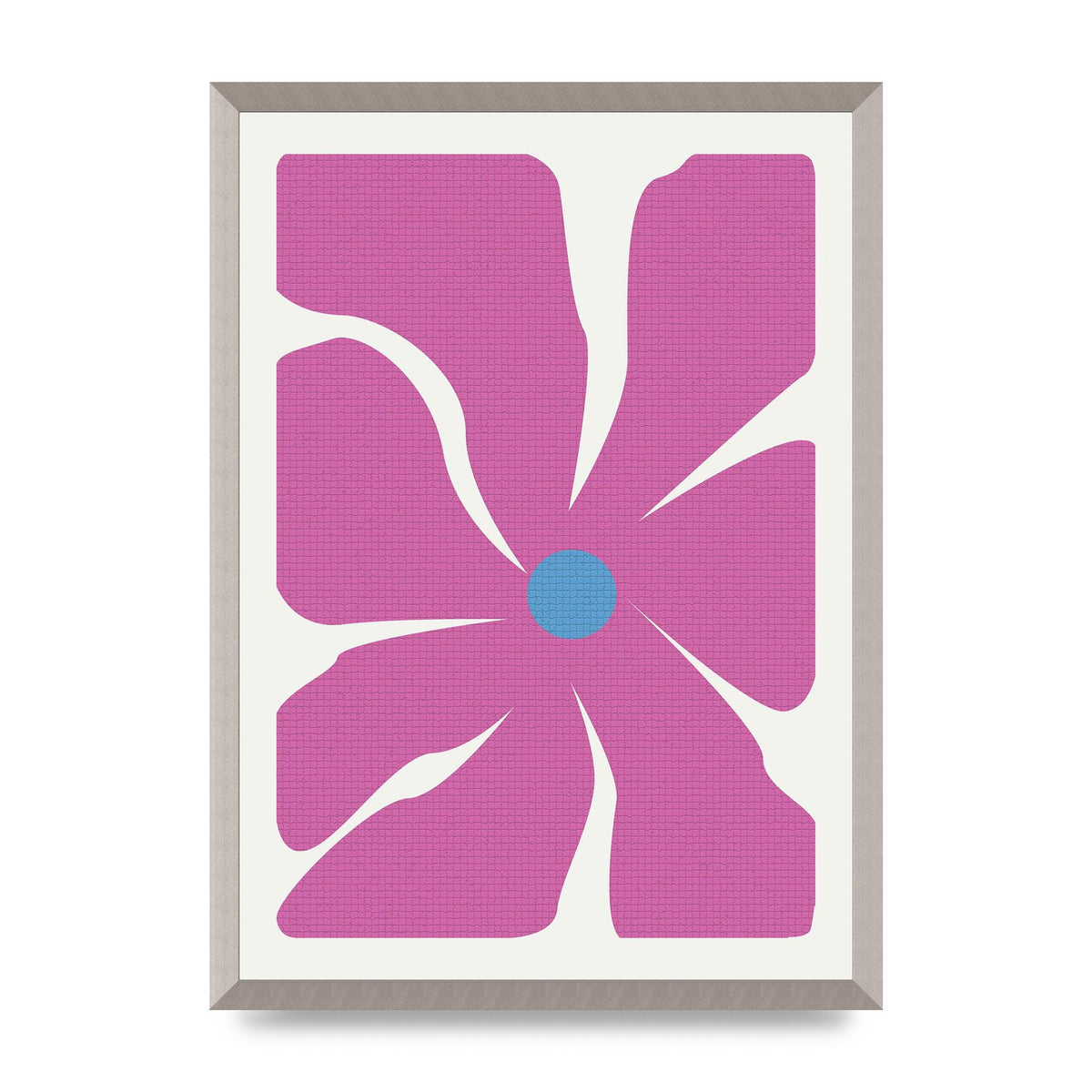 Groovy Abstract Flower Collage Pink Art For The Home - A2 framed