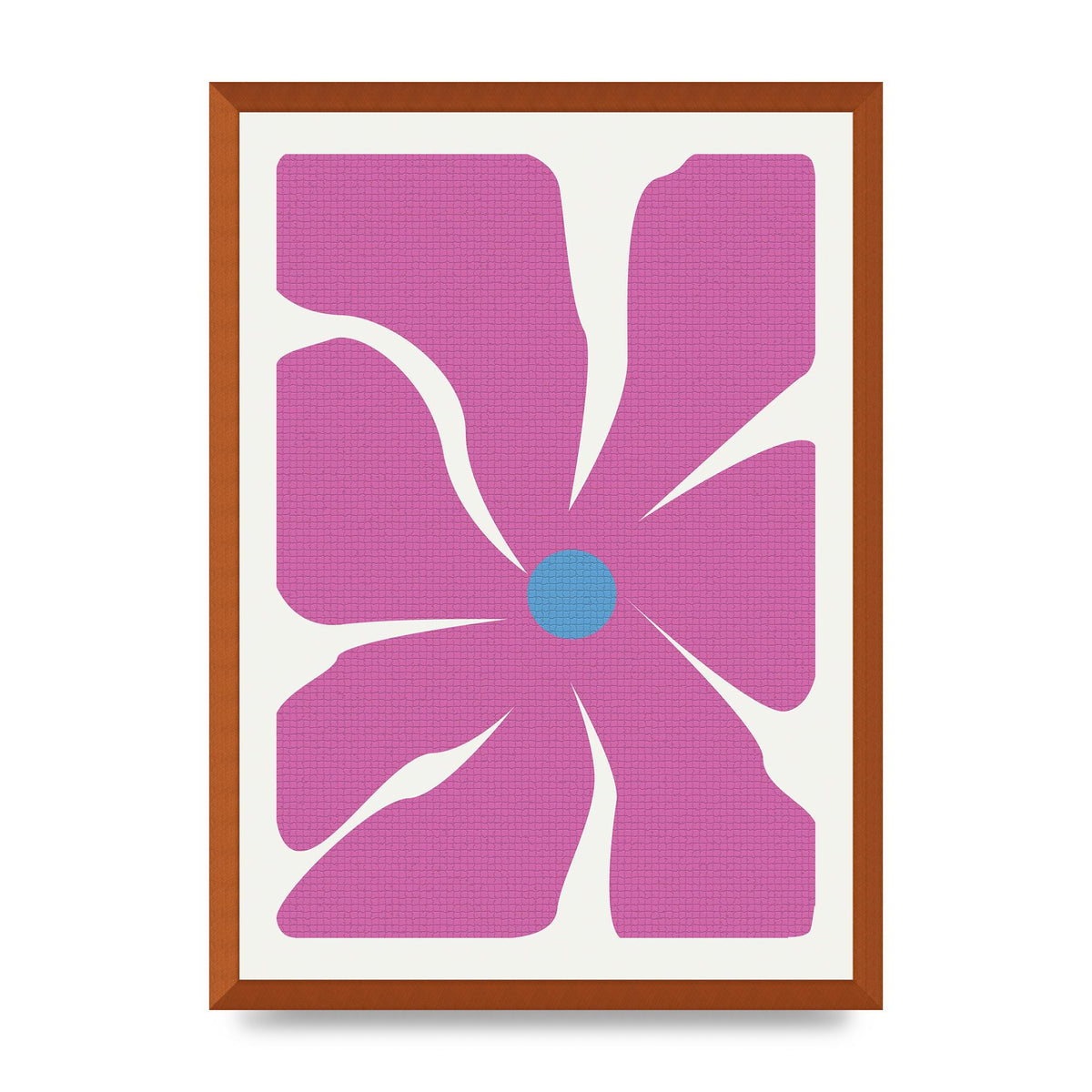 Groovy Abstract Flower Collage Pink Art For The Home - A2 framed