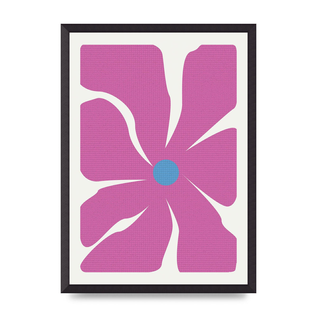 Groovy Abstract Flower Collage Pink Art For The Home - A2 framed
