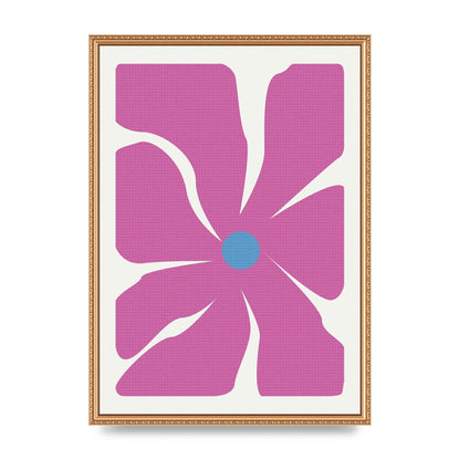 Groovy Abstract Flower Collage Pink Art For The Home - A2 framed