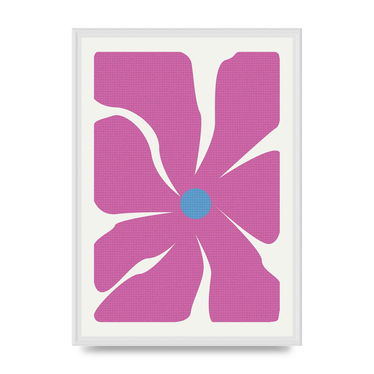 Groovy Abstract Flower Collage Pink Art For The Home - A2 framed