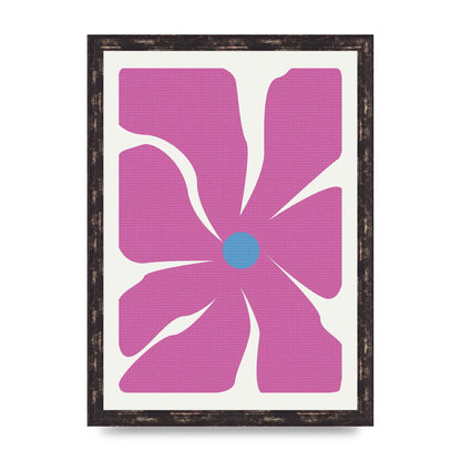 Groovy Abstract Flower Collage Pink Art For The Home - A3 framed