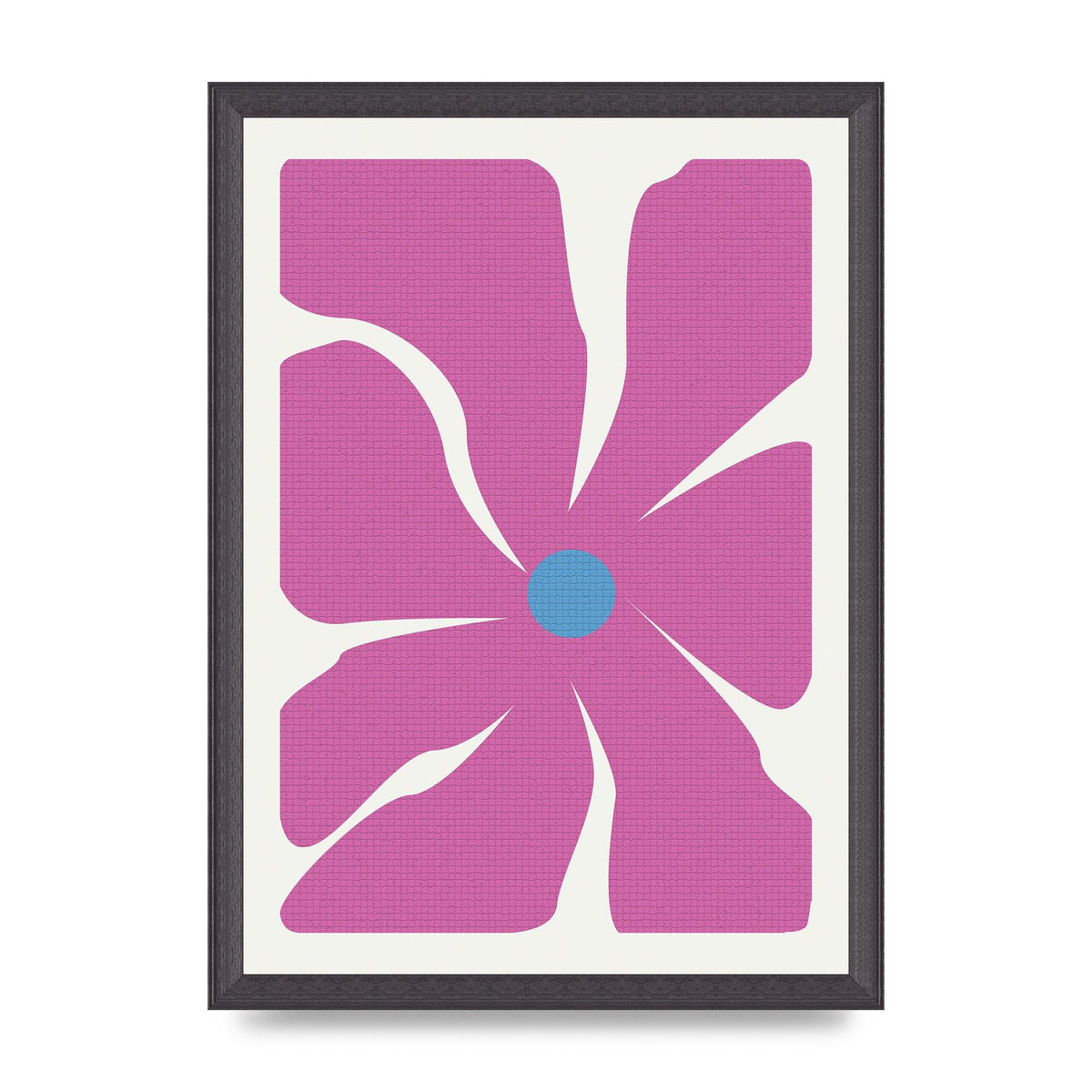 Groovy Abstract Flower Collage Pink Art For The Home - A3 framed