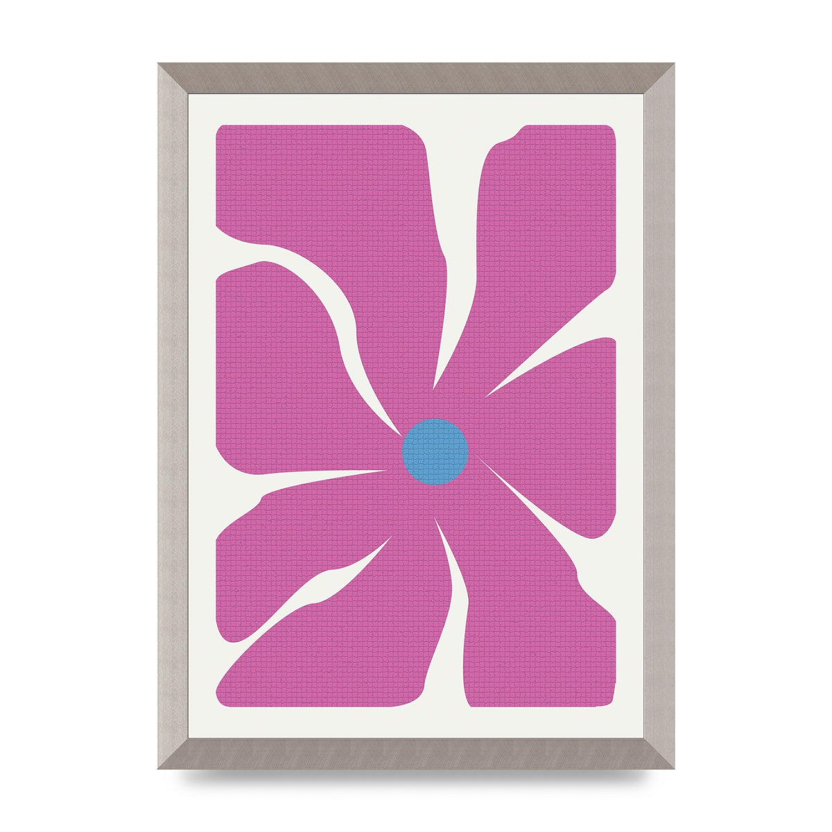 Groovy Abstract Flower Collage Pink Art For The Home - A3 framed