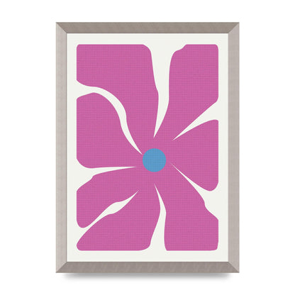 Groovy Abstract Flower Collage Pink Art For The Home - A3 framed