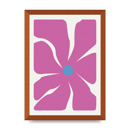 Groovy Abstract Flower Collage Pink Art For The Home - A3 framed