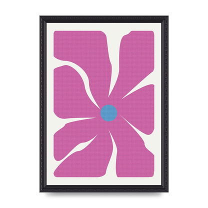 Groovy Abstract Flower Collage Pink Art For The Home - A3 framed