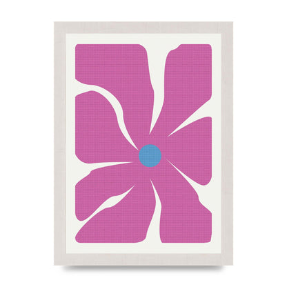 Groovy Abstract Flower Collage Pink Art For The Home - A4 framed