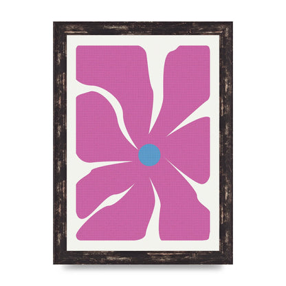 Groovy Abstract Flower Collage Pink Art For The Home - A4 framed