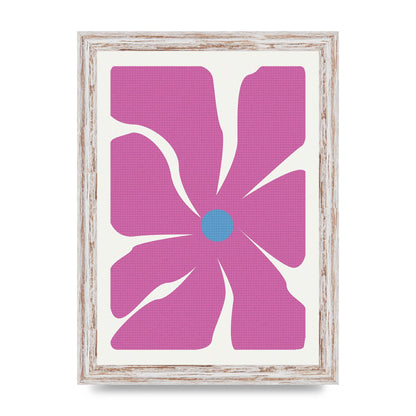 Groovy Abstract Flower Collage Pink Art For The Home - A4 framed