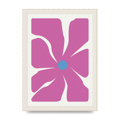 Groovy Abstract Flower Collage Pink Art For The Home - A4 framed