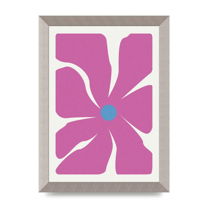 Groovy Abstract Flower Collage Pink Art For The Home - A4 framed