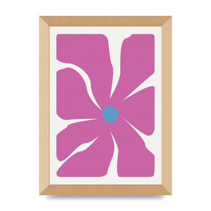 Groovy Abstract Flower Collage Pink Art For The Home - A4 framed