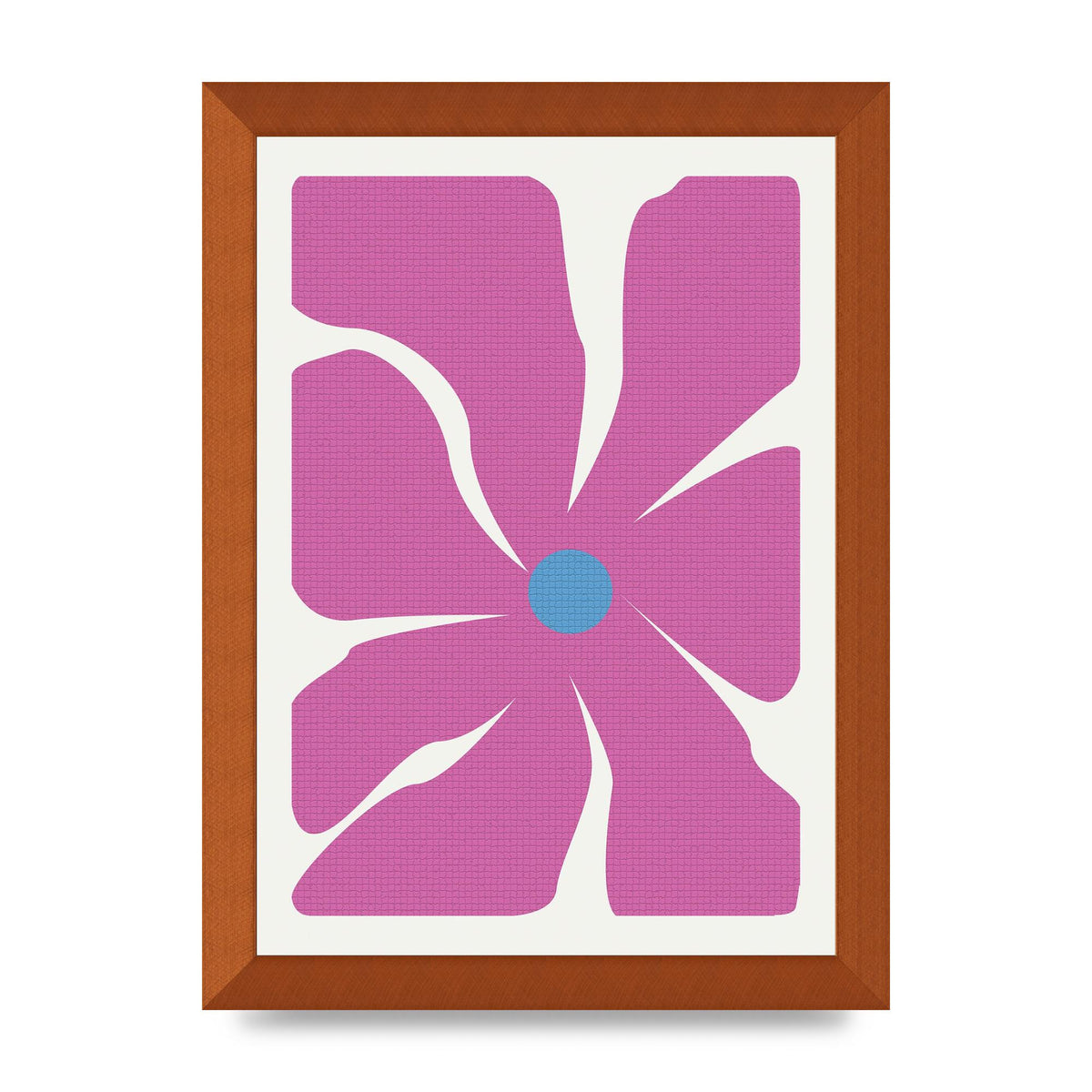 Groovy Abstract Flower Collage Pink Art For The Home - A4 framed