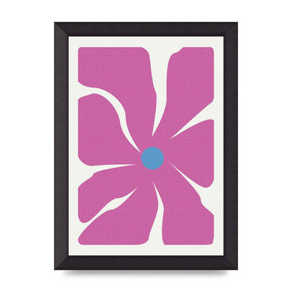 Groovy Abstract Flower Collage Pink Art For The Home - A4 framed