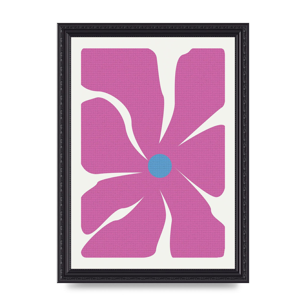 Groovy Abstract Flower Collage Pink Art For The Home - A4 framed