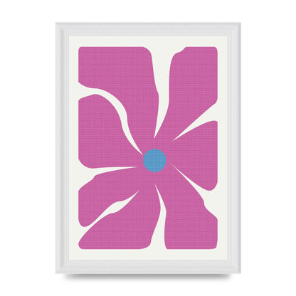Groovy Abstract Flower Collage Pink Art For The Home - A4 framed
