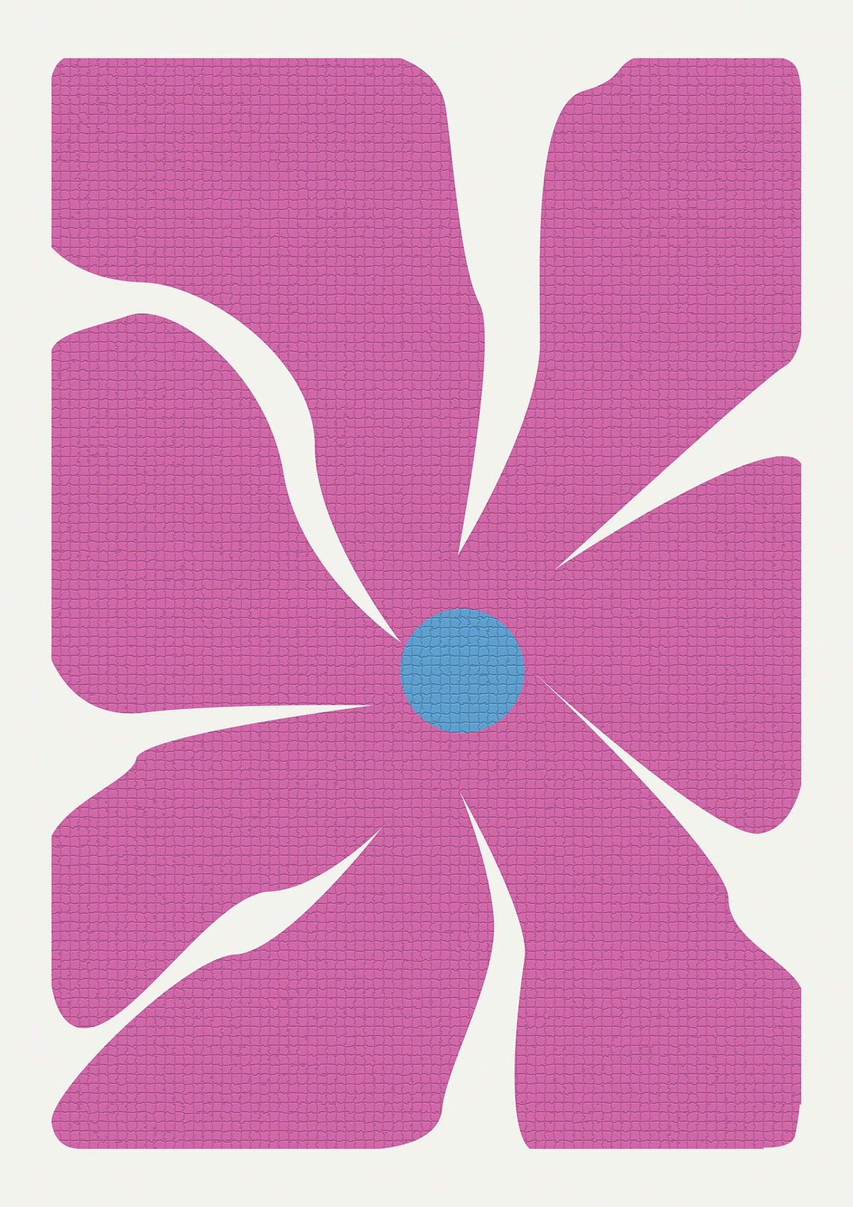 Groovy Abstract Flower Collage Pink Art For The Home - detail