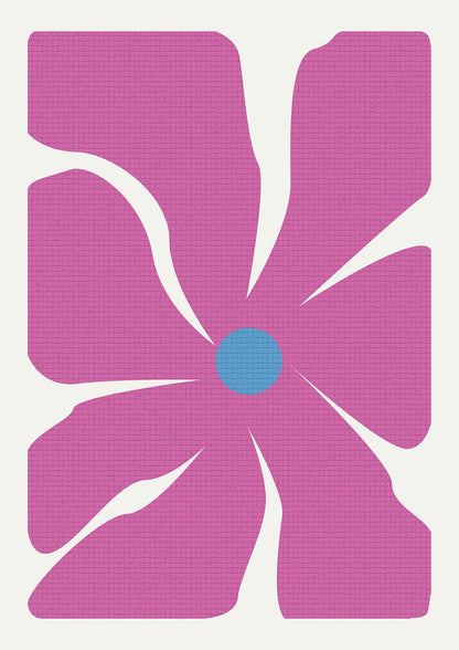 Groovy Abstract Flower Collage Pink Art For The Home - detail