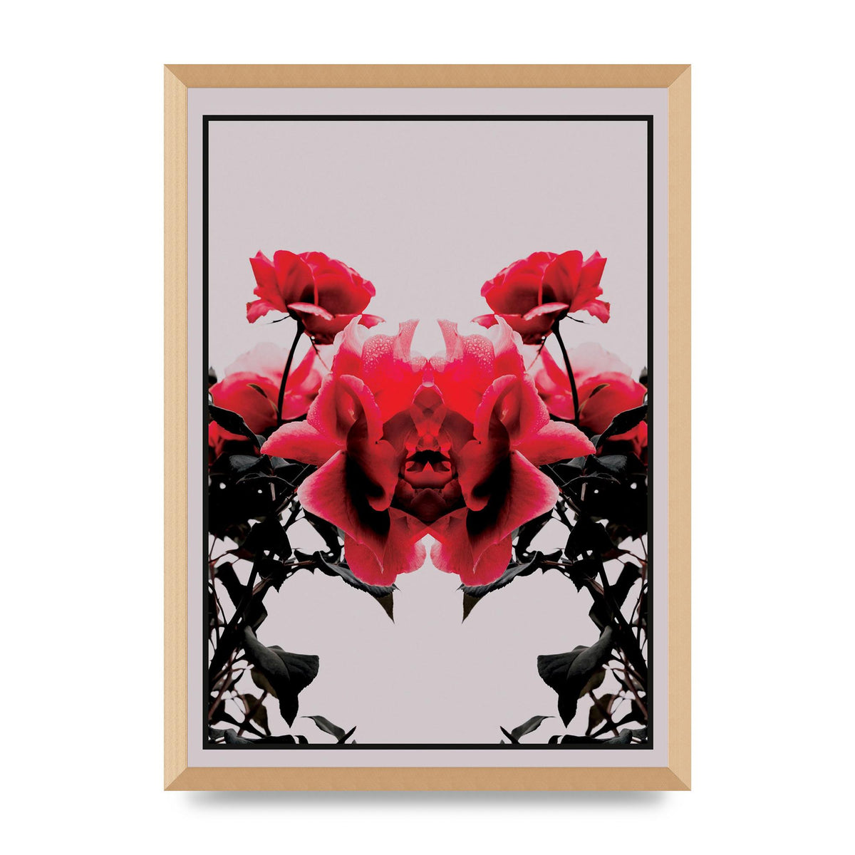 Symmetrical Flower One Wall Art - A2 framed
