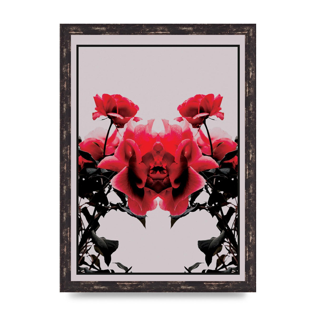 Symmetrical Flower One Wall Art - A3 framed