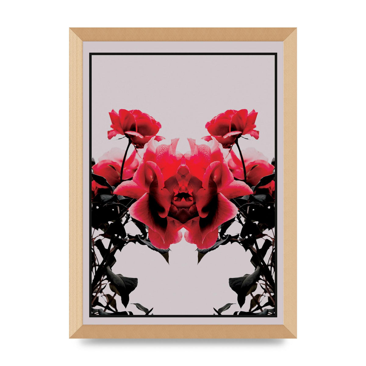 Symmetrical Flower One Wall Art - A3 framed