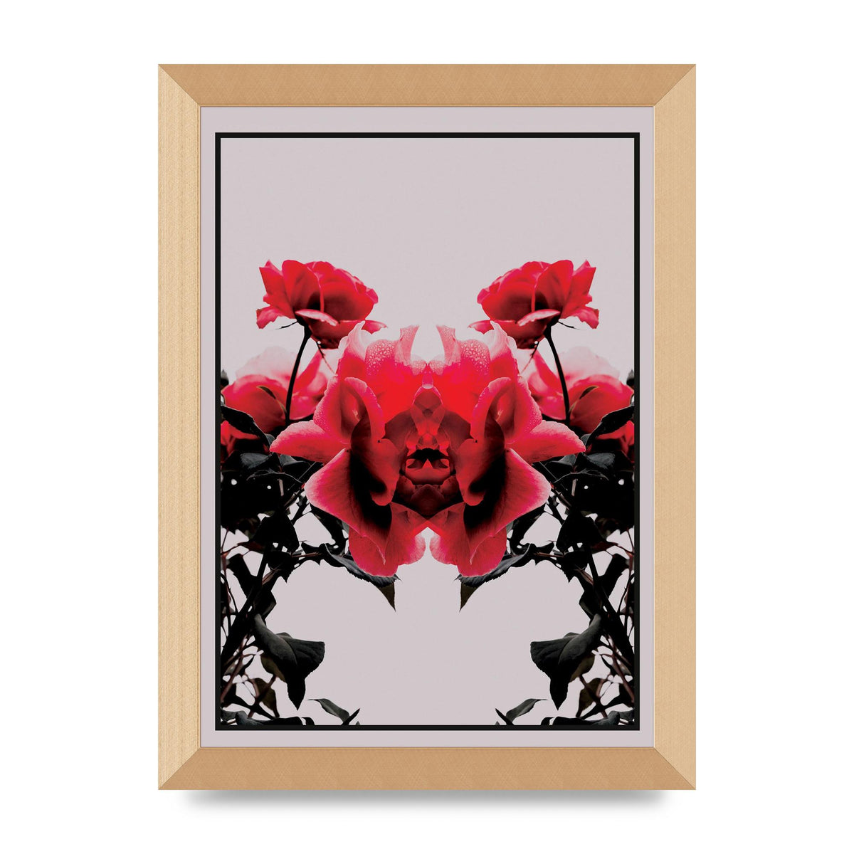 Symmetrical Flower One Wall Art - A4 framed