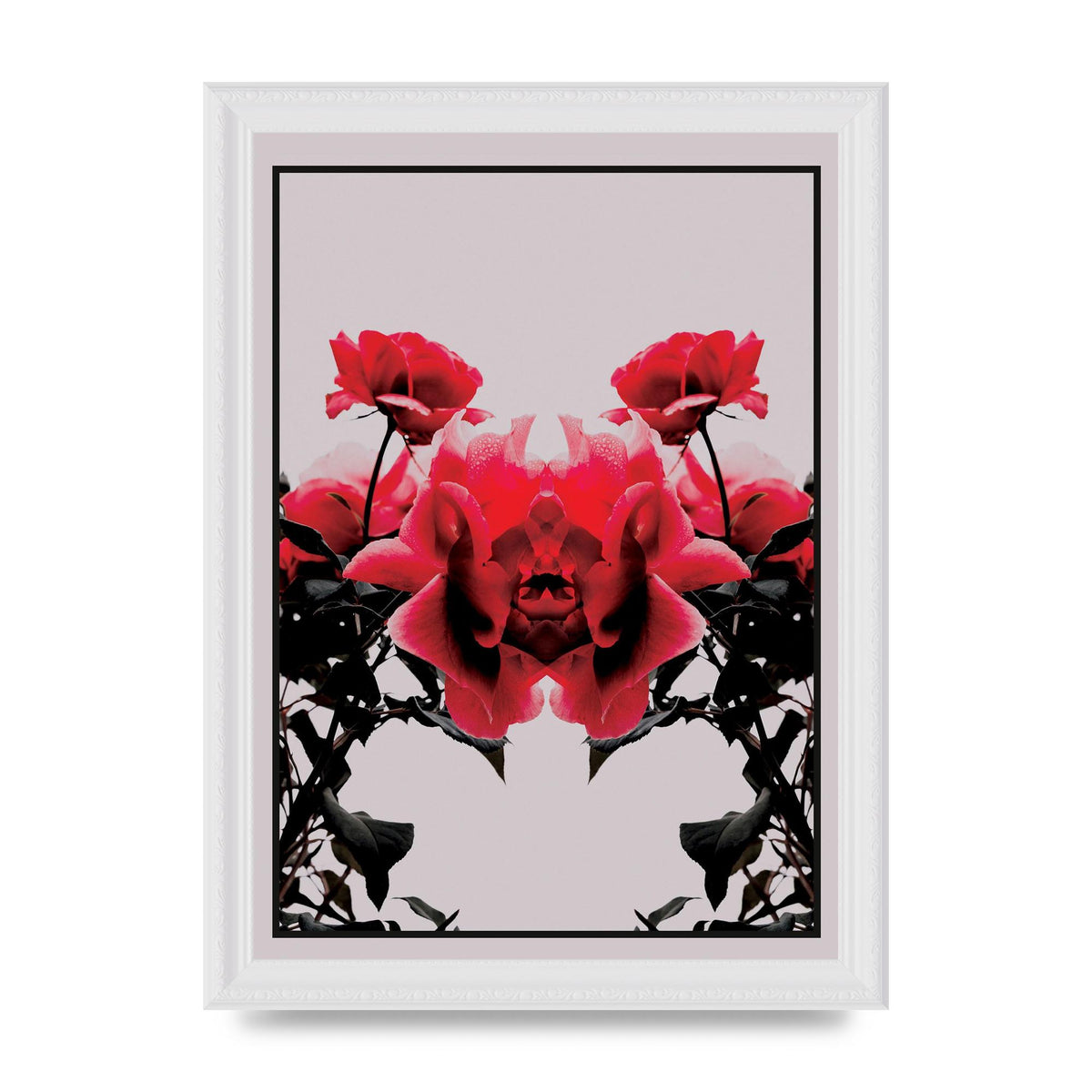 Symmetrical Flower One Wall Art - A4 framed