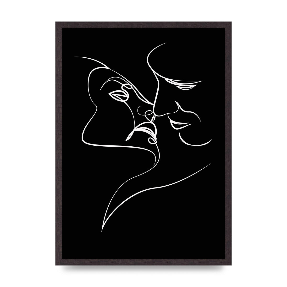 The Kiss Line Drawing Black White Art For The Home - A2 framed