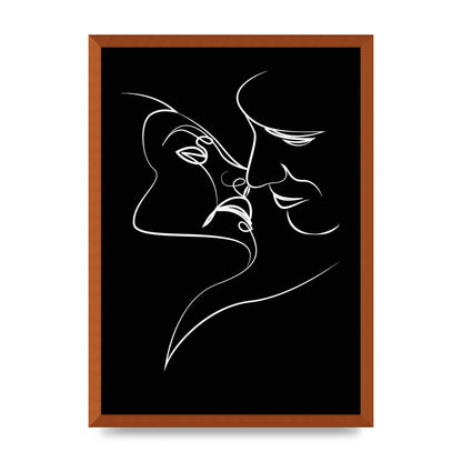 The Kiss Line Drawing Black White Art For The Home - A2 framed