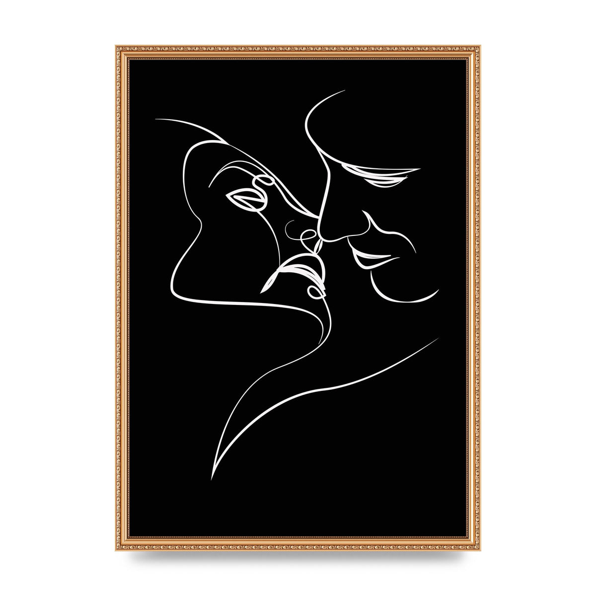 The Kiss Line Drawing Black White Art For The Home - A2 framed