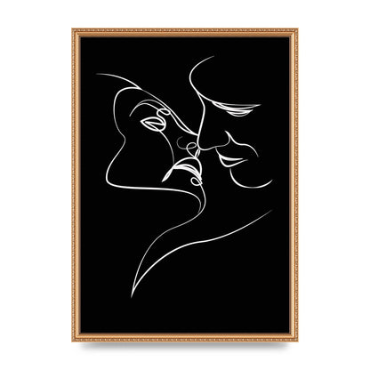 The Kiss Line Drawing Black White Art For The Home - A2 framed