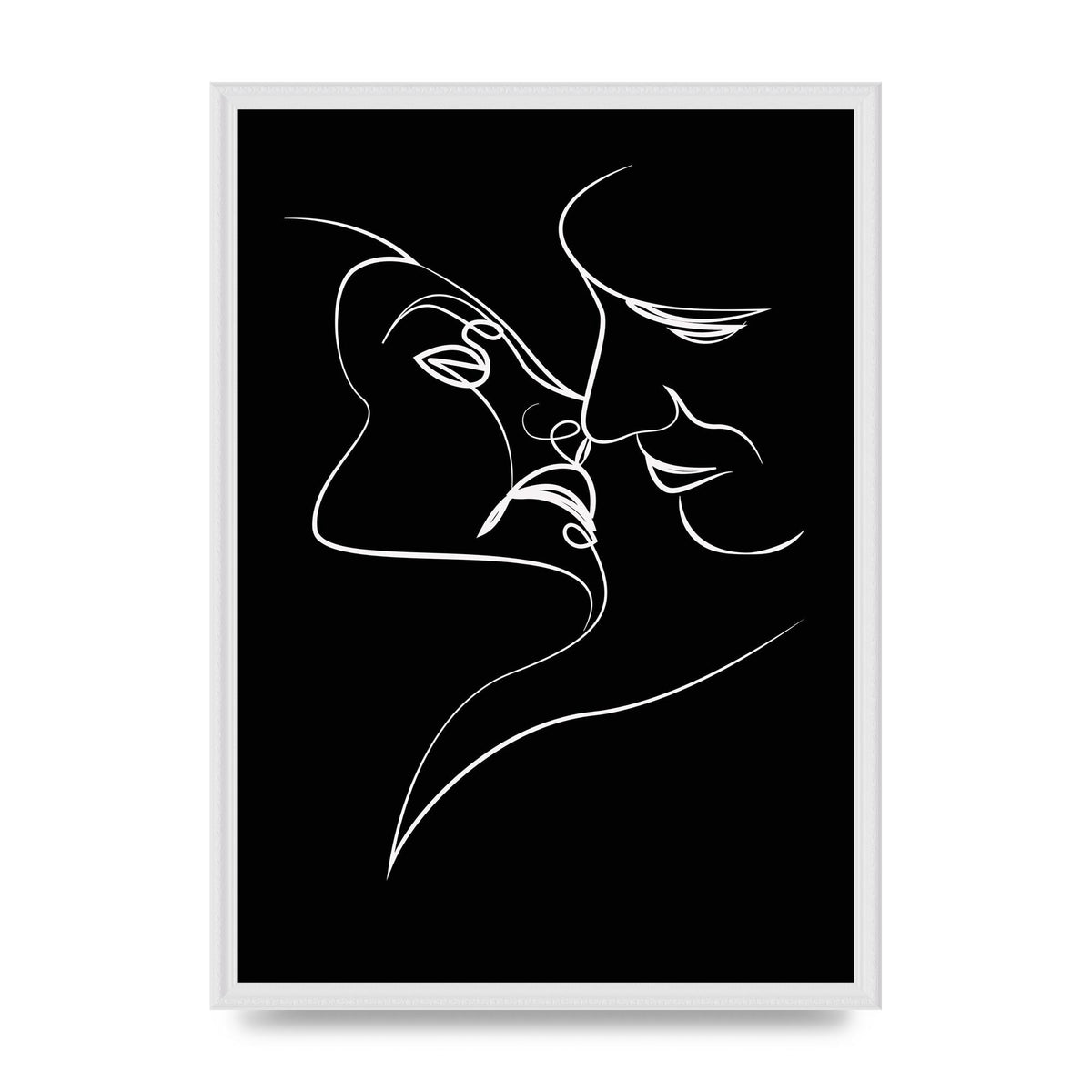 The Kiss Line Drawing Black White Art For The Home - A2 framed