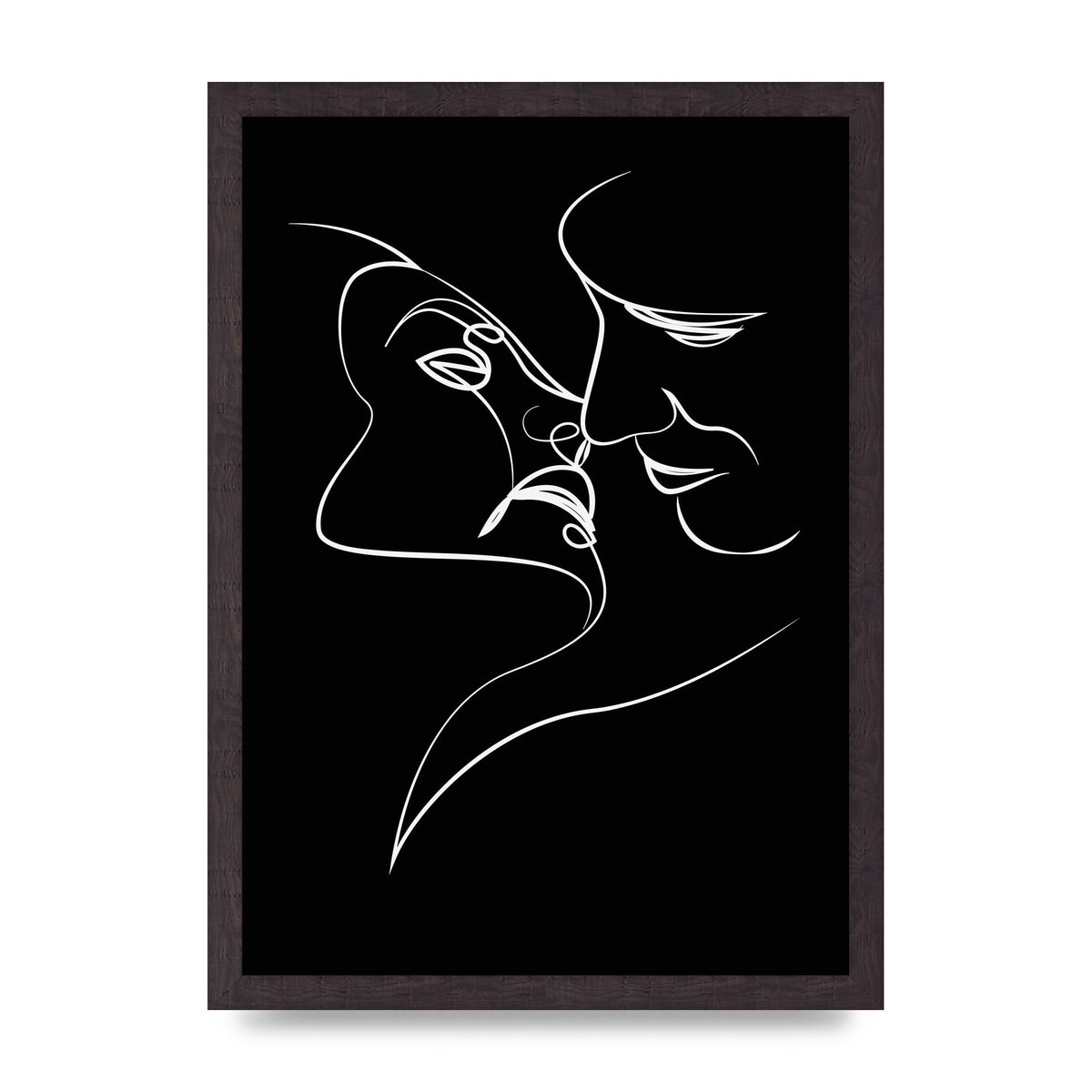The Kiss Line Drawing Black White Art For The Home - A3 framed