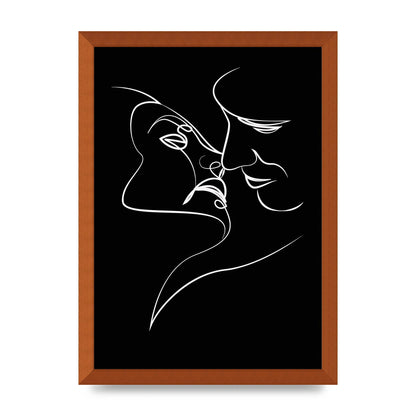The Kiss Line Drawing Black White Art For The Home - A3 framed