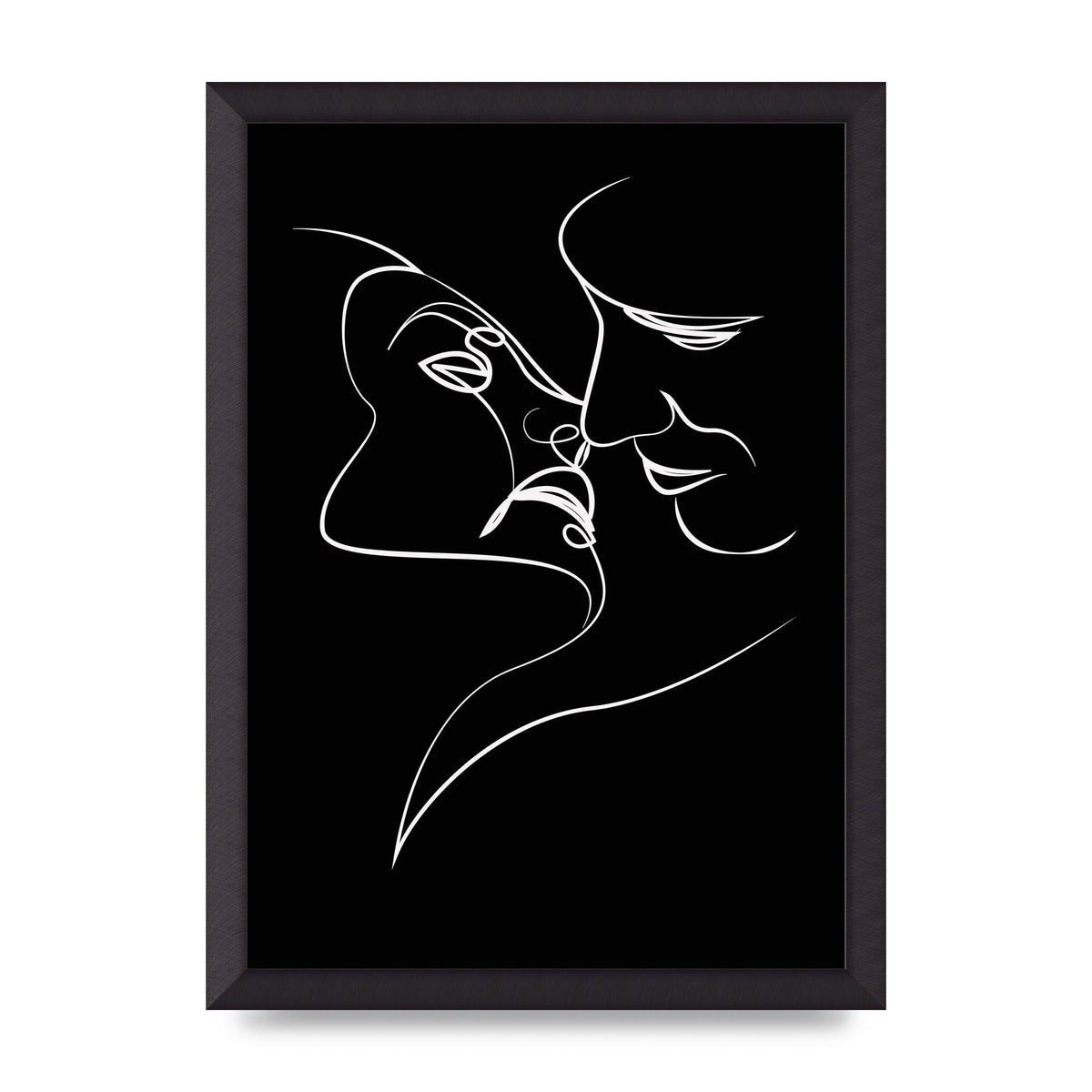 The Kiss Line Drawing Black White Art For The Home - A3 framed